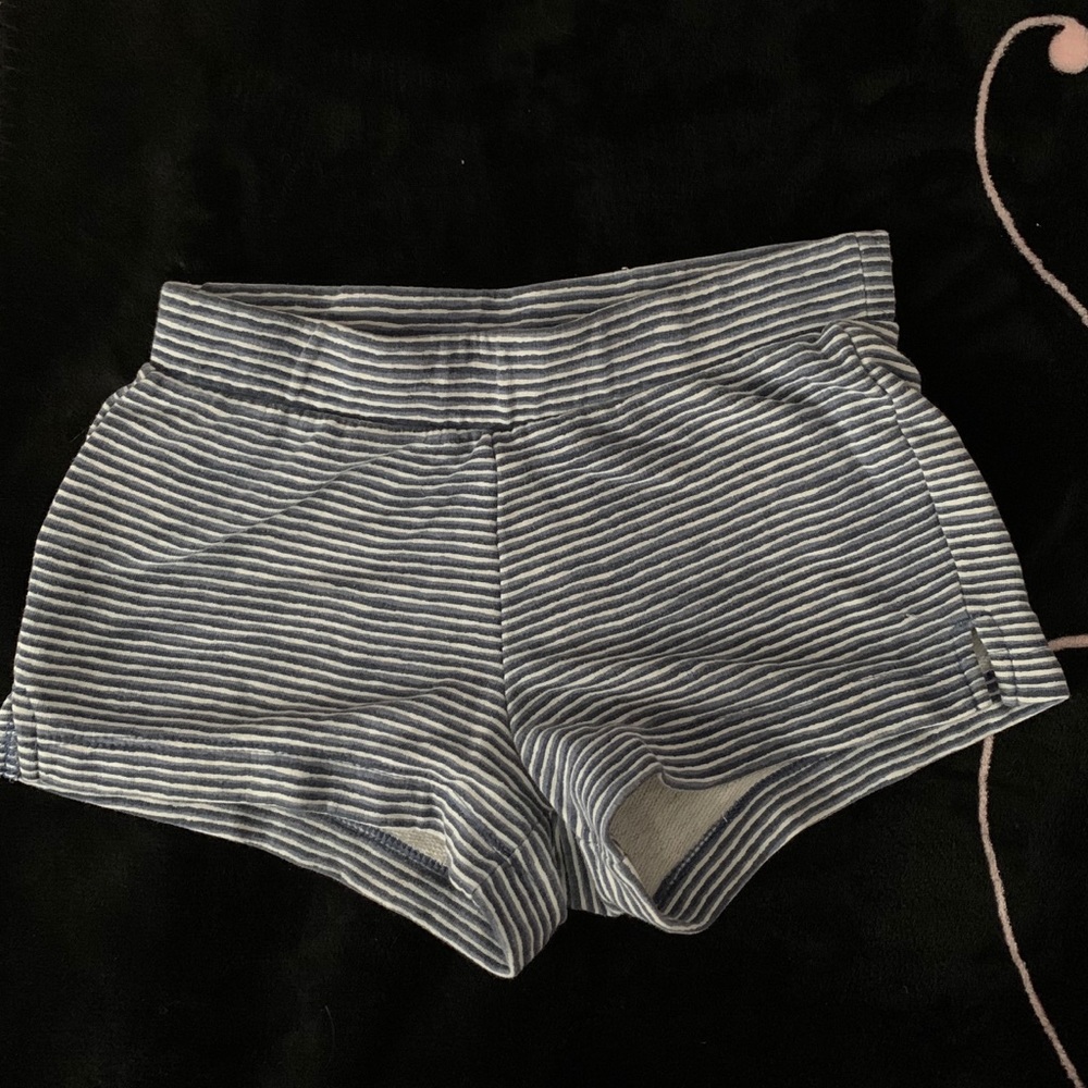 Girls White and Navy Striped Shorts